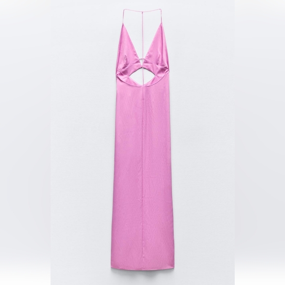 ZARA SATIN EFFECT CUT OUT DRESS - Picture 7 of 8